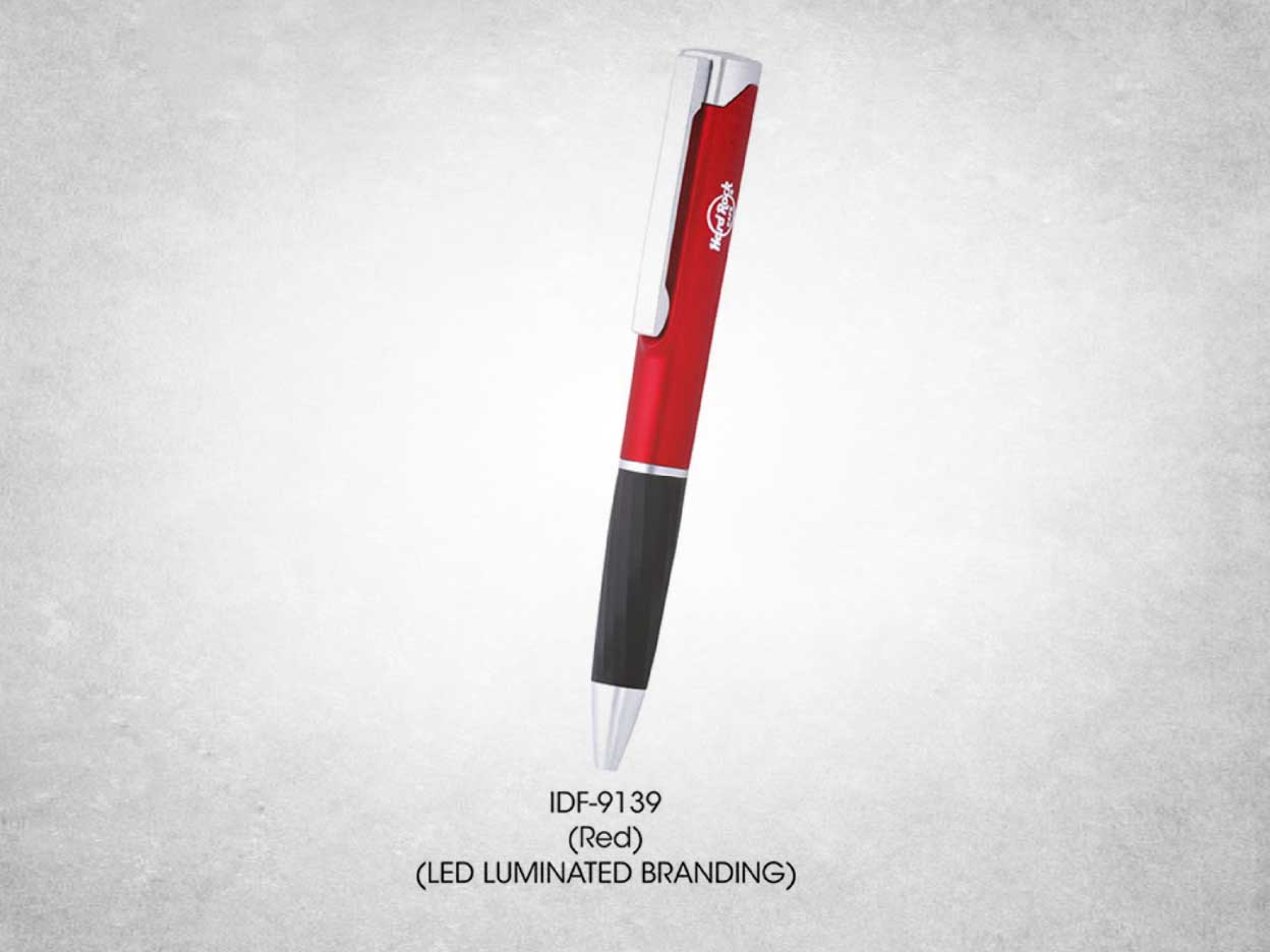 Metal Ball Pen IDF-9139 (Red ) (LED Luminated Branding)